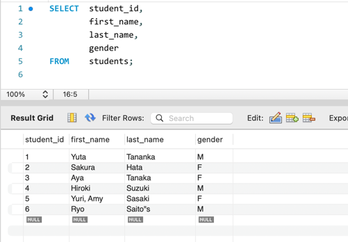 MySQL で CSV ファイルを生成する方法 1