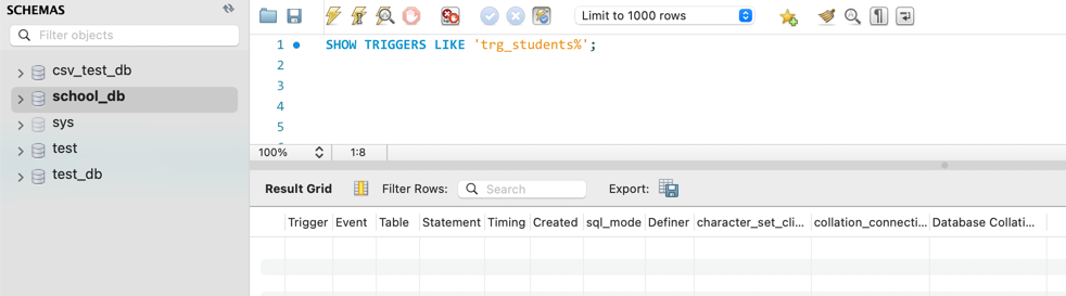 MySQL のトリガーの一覧を取得する 3
