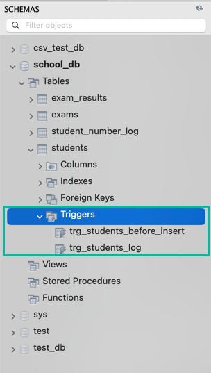 MySQL のトリガーの一覧を取得する 7