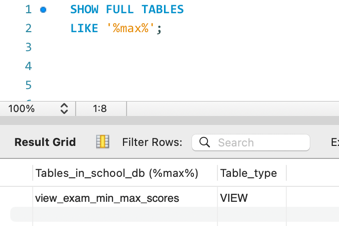 MySQL のビューの一覧を取得する 2