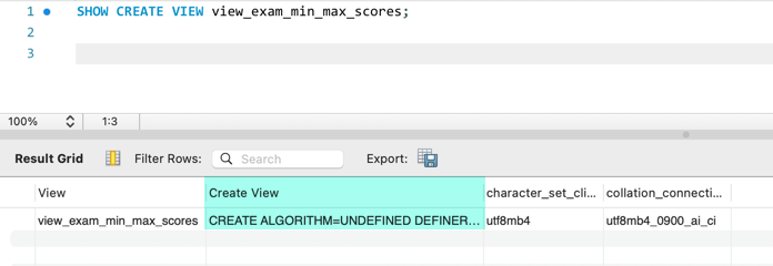 MySQL のビューの一覧を取得する 4
