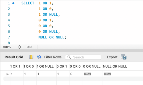 MySQL の演算子と優先順位 2