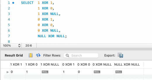 MySQL の演算子と優先順位 3