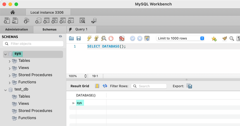 MySQL で使用するデータベースを選択する 5