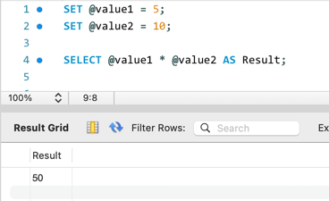 MySQL で変数を定義する 1